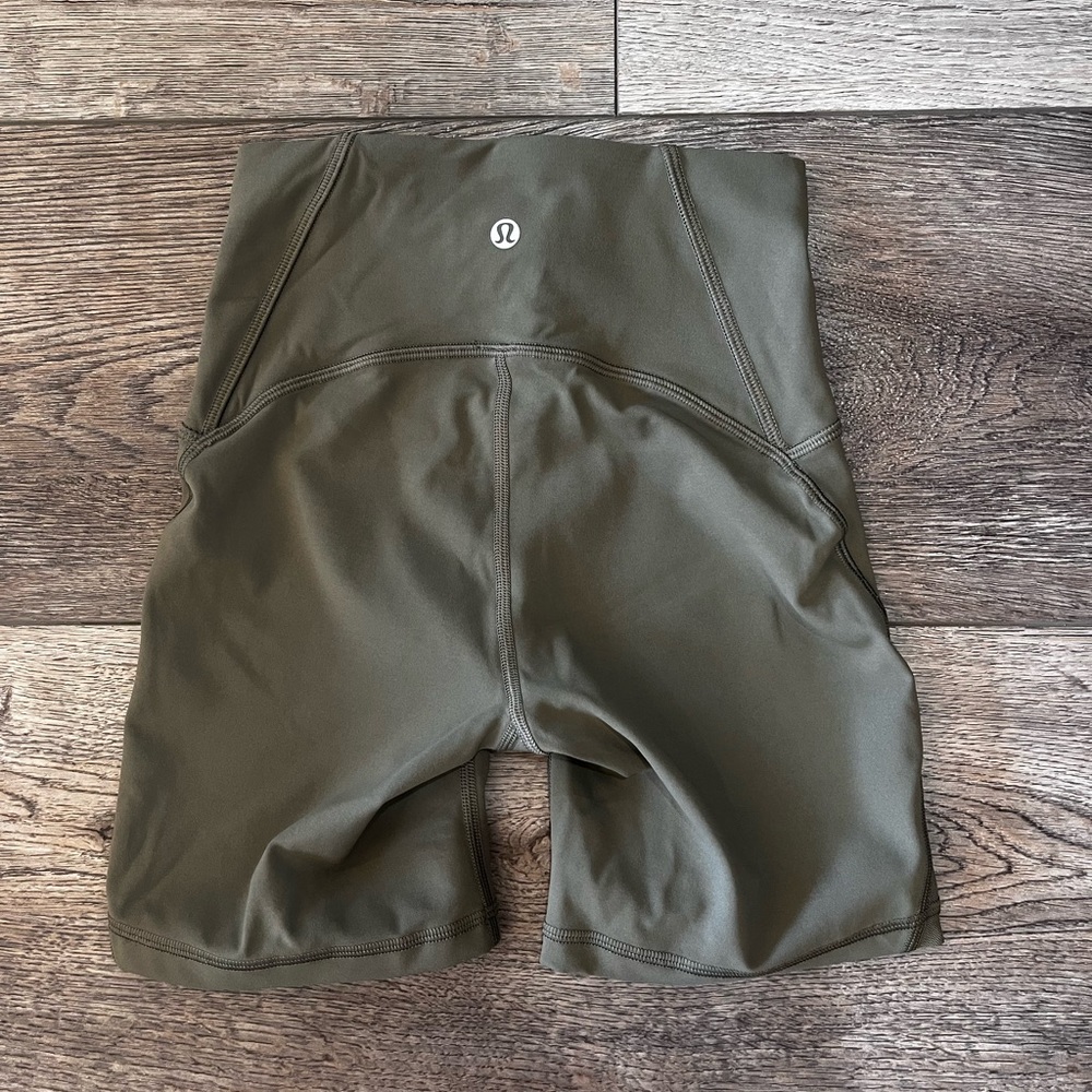Green Lululemon Biker shorts